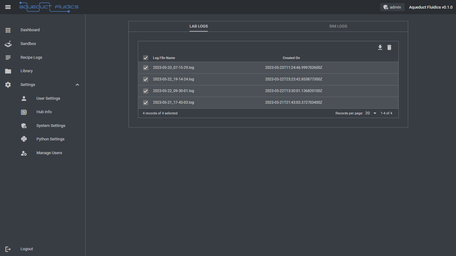 Selected Logs