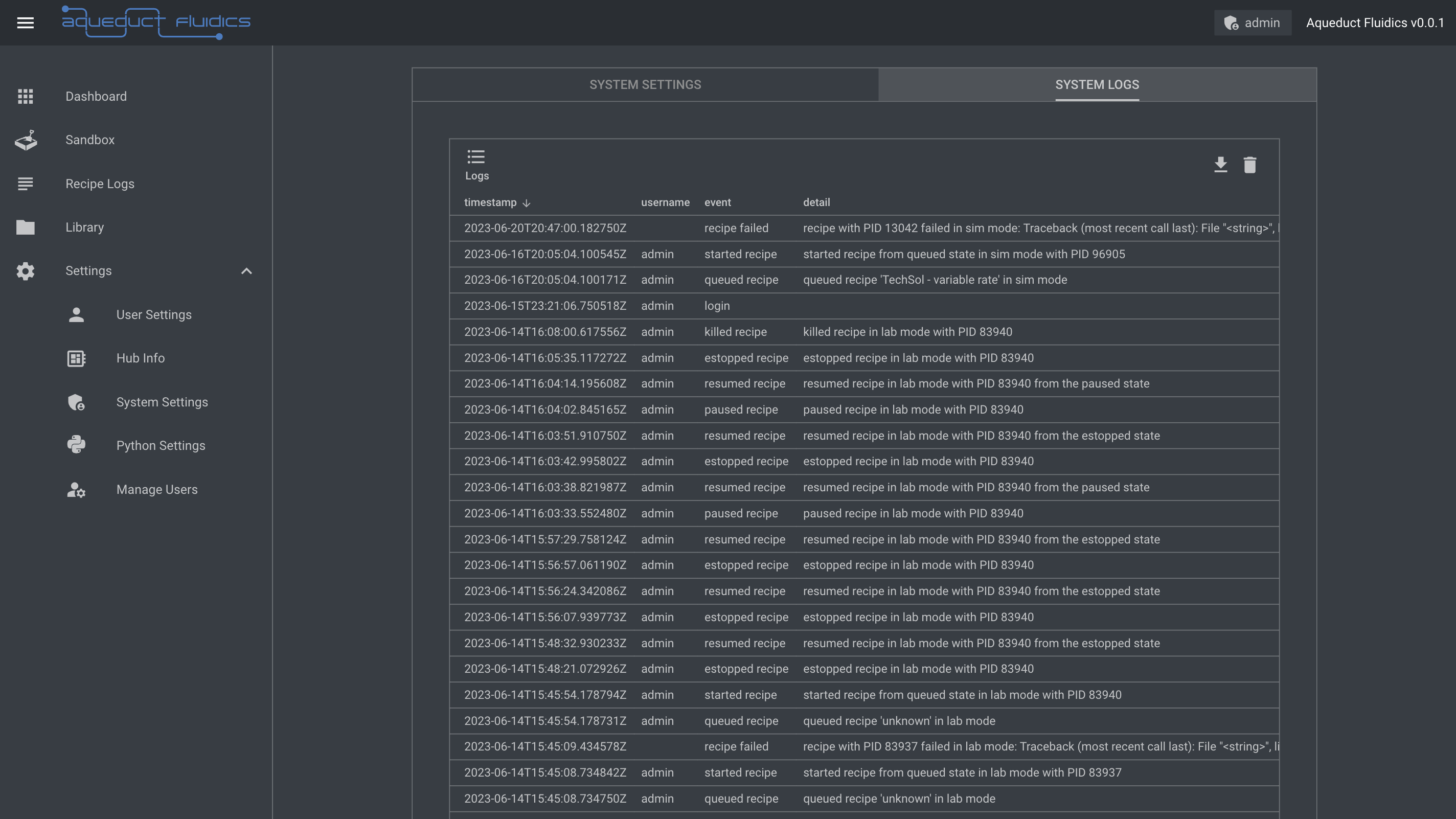 System Logs