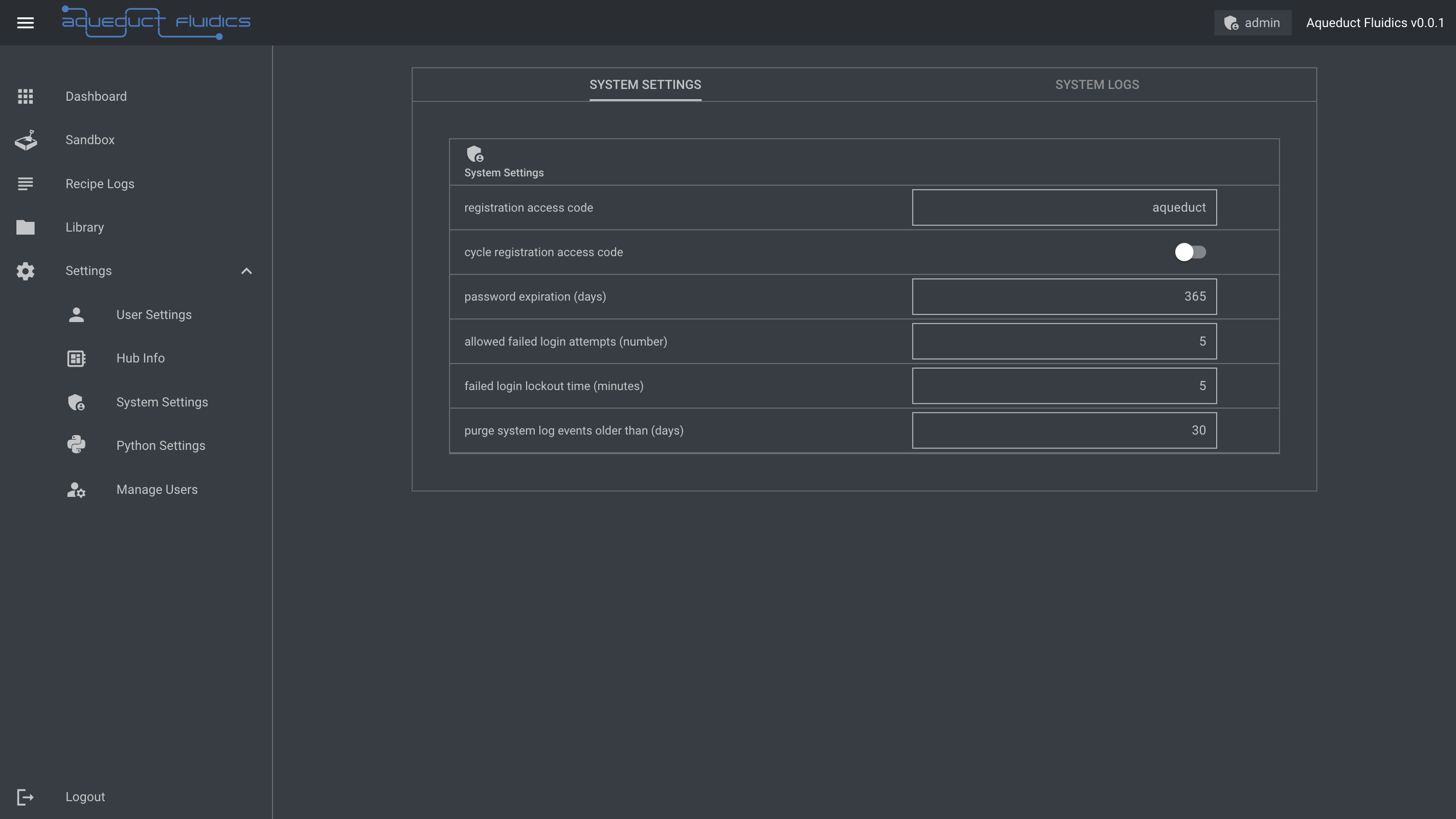 System Settings